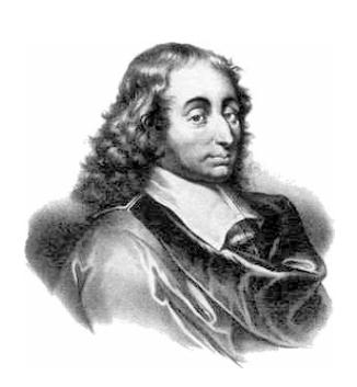 Blaise Pascal (1623 1662) Nadaný matematik, fyzik, filosof Mechanický kalkulátor