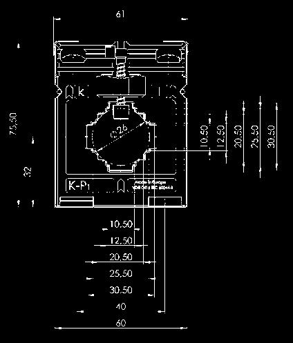 pas vodič x 30 x 10 mm 2 x 20 x 10 mm 26 mm 61 mm 75,5 mm ASK 31.