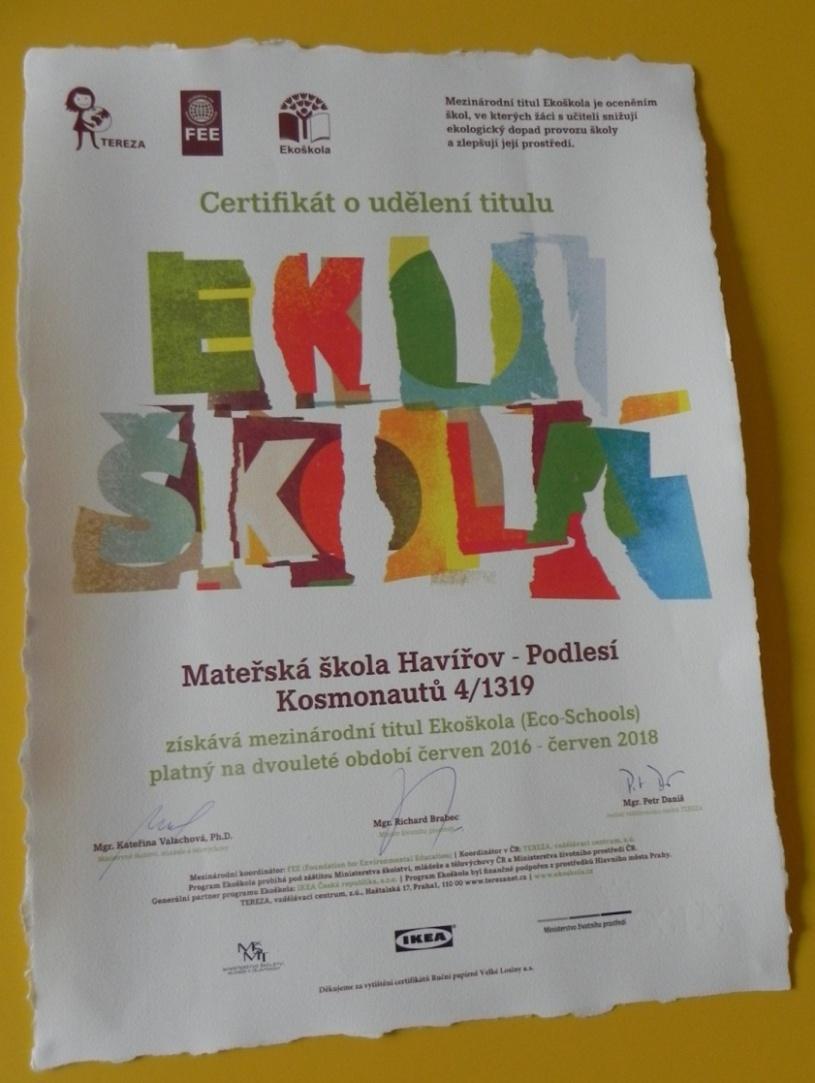 Ocenění udělené sdružením Tereza Ekotýmu