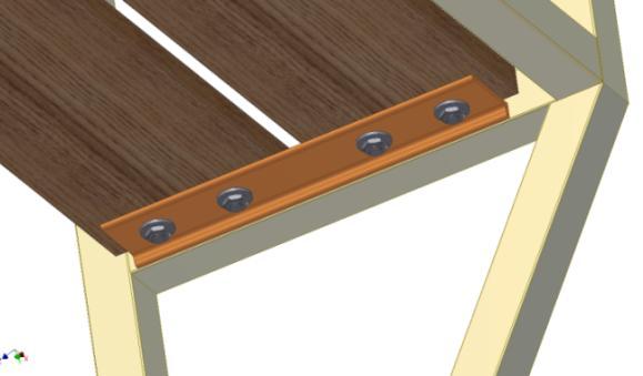 Stejný materiál je pouţit na opěradlo, které je téţ spojeno pomocí šroubového spoje s tyčemi průřezu L 40x10x3-100, jeţ jsou opět přivařeny k rámu kabiny, viz obr. 3-3 a 3-4. Obr.