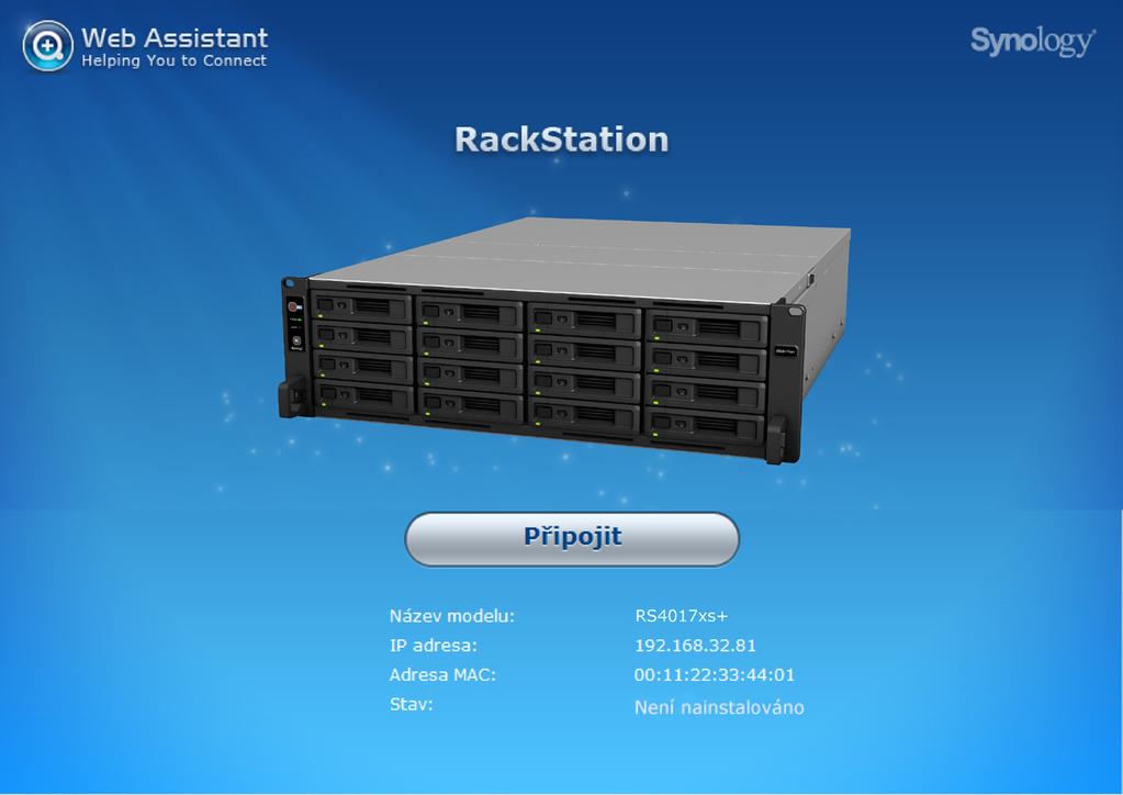 Kapitola 3 Instalace systému DSM na zařízení RackStation Po dokončení nastavení hardwaru nainstalujte na zařízení RackStation systém DiskStation Manager (DSM) jedná se o operační systém společnosti