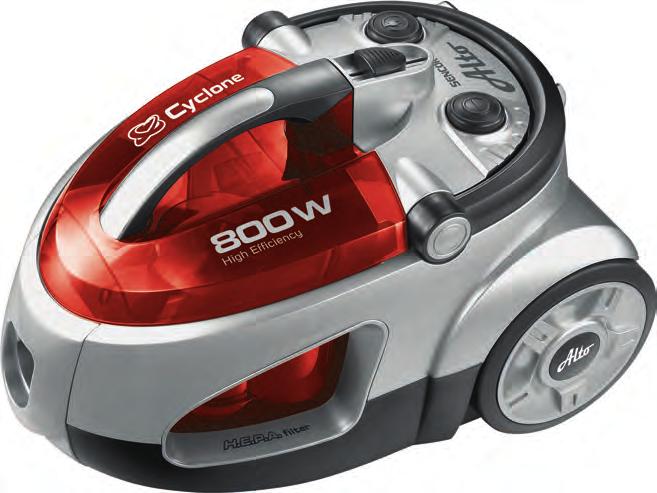Bezsáčkové vysavače SVC 730RD ALTO SVC 730GR ALTO Bezsáčkový vysavač Vysoce účinný 800 W ECO motor Třída energetické účinnosti: A Třída účinnosti vysávání pro koberce: C Třída účinnosti vysávání pro