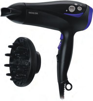 Vysoušeče vlasů SHD 108VT Vysoušeč vlasů Příkon 2000W Funkce ionizace generuje negativní ionty (podobně jako ovzduší po dešti): 3 stupně nastavení teploty 2 stupně nastavení rychlosti Tlačítko