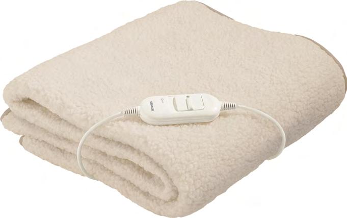 Možnost praní (odnímatelné kabely s ovladačemi) Materiál 100% polyester (umělé ovčí rouno) Kontrolka zapnutí Ochrana proti přehřátí Délka síťového kabelu 2,0 m Příkon 2 x 60W