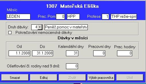 Mateřská dovolená - začátek a průběh