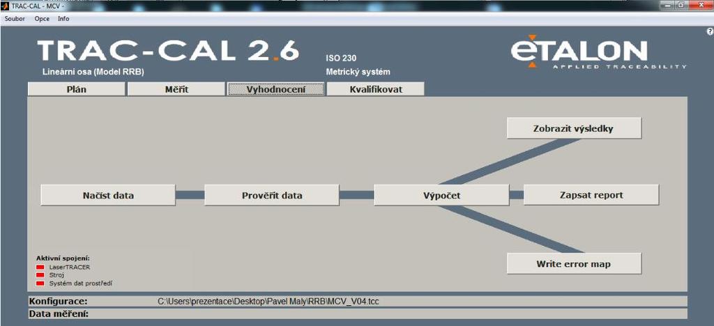 FSI VUT BAKALÁŘSKÁ PRÁCE List 27 3.1.3 Modul vyhodnocení V tomto modulu (Obr. 3.8) je hlavní funkcí vyhodnoceni a zdokumentování naměřených dat. Prvním úkonem dochází k načtení souboru naměřených dat.