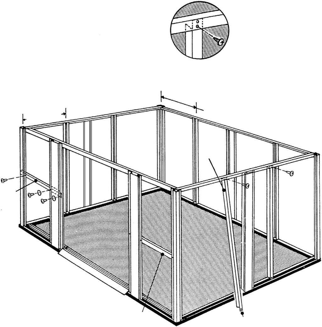 Krok 8 Y ctr-cz Vzpěrný trámky/přední lišta 944 Vzpěrný trámek pláště (6) 965 Přední horní lišta () (8) (4) Vzpěrné trámky poskytují povrch pro připevnění plášťových panelů.