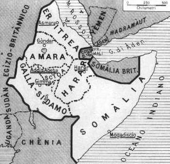Itálie 1885 okupace egyptské Masawy (za souhlasu Anglie) 1889 1890 Eritrea, Italské Somálsko 1889 1896 porážka Italů Etiopií (u Aduy) 1912 Libye (vzata