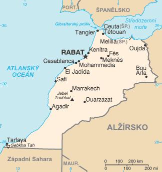Maroko Graf: obchod se ZB svět & EU (M, X, B mld. Eur) Hl. m. Rabat, rozloha 446 tis.