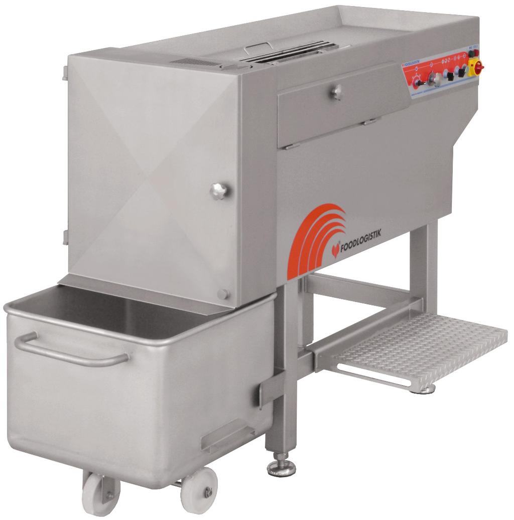 Stroje pre mäsový priemysel MS 120.4 + MS 120.5 Plne automatické krájacie stroje pre mastný priemysel dosahujúce výkonnosť 2000 kg/h.