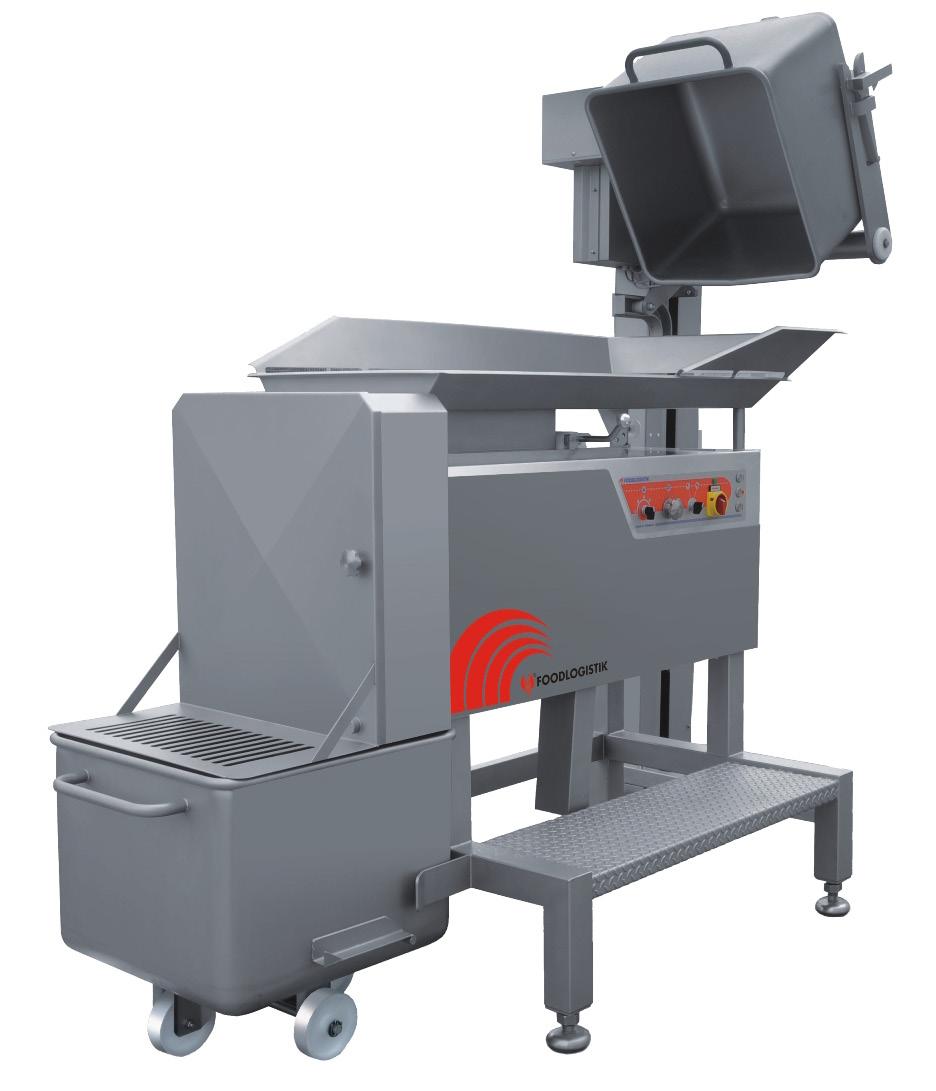 DICR Capacity Poloautomatický viacúčelový krájač DICR - Capacity vykoná po uzavretí klznej prepážky predkompresiu produktu a následne spustí spracovanie výrobku na pravidelné kocky alebo prúžky.