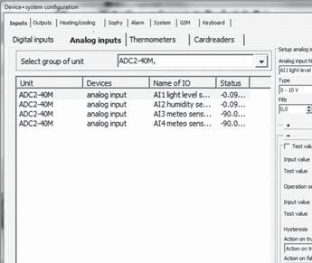 ) este de 5.4V (terminal Uref). In IDM intrarile sunt configurate individual, ca tensiune (U) sau curent (I) si cabluri pentru conectarea senzorului rezistiv (RTD).