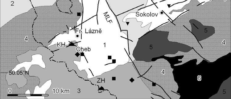 This seismoactive zone is located at the intersection of the N-S-trending Nový Kostel- Počátky-Zwota zone with the NNW-SSE-striking Mariánské Lázně Fault zone (MLF in Fig. 1; see Bankwitz et al.