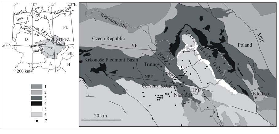186 J. Valenta et al. Fig. 1 Geology and tectonics of the study area (after Biely et al., 1968; Scheck et al., 2002; Cymerman, 2004).