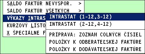 Ak nemáme k dispozícii faktúru ( a na nej zapísané intrastat údaje), údaje pre výkaz môžeme vyplniť.cez tlačítko INTR.