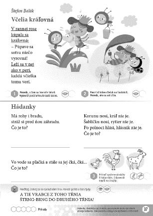 Príroda Včelia kráľovná (Štefan Balák) Hádanky, Rečňovanka (Ľudová slovesnosť) Čítanka k Šlabikáru LIPKA, strana 37 Návrh prípravy na vyučovaciu hodinu 178 (http://www.aitec.