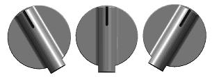 Functions on knob control versions Rest position Decrease/Scroll left Increase/Scroll right THE FIRST TIME YOU USE THE OVEN Three zeroes flash on the display the first time you connect the oven to