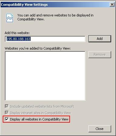 21 4. Na formuláry Compatibility View Settings