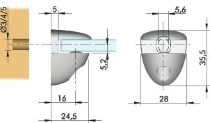 16220010KB 111 x 36,5 x 70-92 chróm leský Podperka