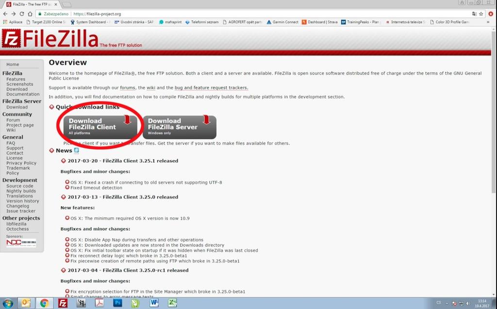 Program, který doporučujeme pro připojení na náš FTP server se jmenuje Filezilla a je zcela bezplatný.