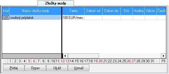 101 4 SPRACOVANIE PERSONÁLNEJ A MZDOVEJ AGENDY 101 KARTA ZLOŽKY MZDY Na karte Zložky mzdy nie je potrebné zadávať zložky mzdy, nakoľko tieto sa jednotlivým zamestnancom zadávajú priamo v