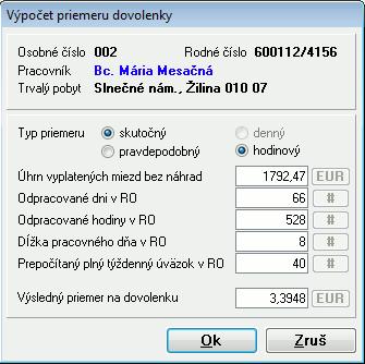 144 OLYMP MZDY A PERSONALISTIKA Pre zamestnancov vo verejnej správe odmeňovaných podľa zákona č. 553/2003 Z. z. program vypočíta náhradu za dovolenku zo zložiek mzdy, ktoré tvoria funkčný plat a sú zadané v Personalistike na karte Zložky mzdy.