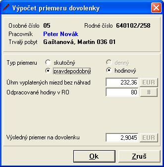 145 4 SPRACOVANIE PERSONÁLNEJ A MZDOVEJ AGENDY 145 4 Ak je výsledný priemer zobrazený červenou farbou, je to buď preto, že ste ho ručne zmenili v aktuálnom mesiaci, poprípade v niektorom predošlom