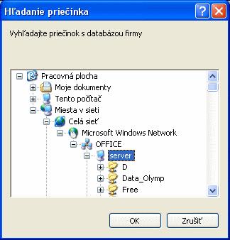 16 OLYMP MZDY A PERSONALISTIKA Ak je databáza umiestnená na niektorom počítači v sieti, musíte zadať cestu k tomuto počítaču.