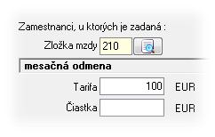 172 OLYMP MZDY A PERSONALISTIKA V ďalšom kroku Vás program vyzve na zadanie zložky mzdy, ktorú chcete hromadne pridať a následne zobrazí tabuľku so zoznamom zamestnancov, ktorým sa