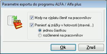 6 EXPORTY 183 6.1 EXPORT DO ALFY A ALFY PLUS Firma KROS a.s., v ktorej program OLYMP vznikol, vytvorila aj program pre vedenie agendy jednoduchého účtovníctva ALFA a ALFA plus.