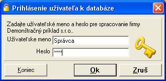 3 PRVÉ KROKY V PROGRAME 67 TIP: V prípade, že heslo databázy nepoužívate, stačí, keď formulár potvrdíte tlačidlom Ok.