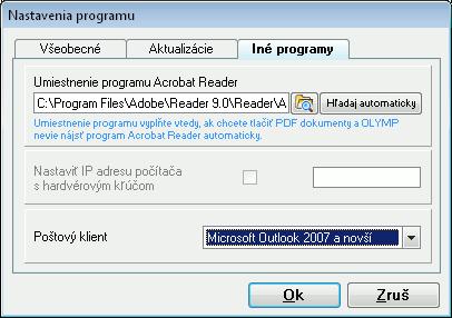 3 PRVÉ KROKY V PROGRAME 71 Nastavenia uložíte tlačidlom Ok. Tlačidlom Zruš sa formulár zatvorí a žiadne zmeny sa neuložia. 3 3.5.