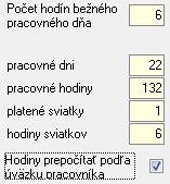 Dosiahnete to stlačením tlačidla s nápisom So všetky dni v danom stĺpci sa vysvietia na čierno. Opätovným stlačením tohto tlačidla sa vrátite k pôvodnému stavu.