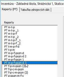 začínajúcich na "PT " a zobrazí formulár programu.