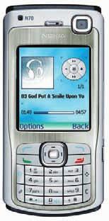 katalog mobilů NOKIA Nokia N70 Nokia N70 je mobil postavený na operačním systému Symbian. Vedle GSM pásem podporuje sítě třetí generace WCDMA.