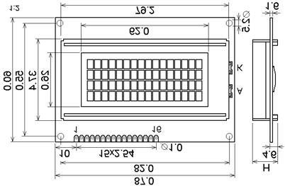 WH1602B/W LD MODULY ZNAKOVÉ Znakový modul 16 znakù, 2 øádky WH1602B WH1602B-SLL-JWV# WH1602B1 WH1602W WH1602W-YYH