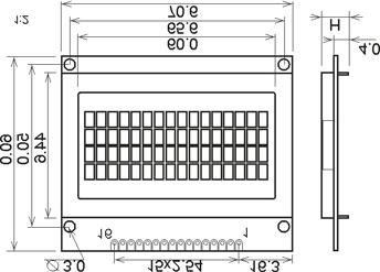1 LED bílá 48 JT horní -20 +70 WH2002L Znakový modul 20 znakù, 2 øádky WH2002L-YYH
