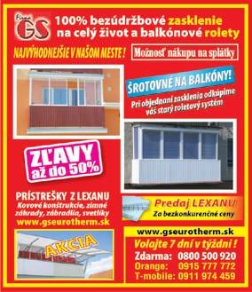 Sk 6-komorový profl Sklo: k=1,0 Ceny vrátane DPH. 88 2 651,09-Sk 6-komorový profl Sklo: k=1,0 140 4 217,94,- Sk 6-komorový profl Vonkajšie parapety zdarma! Žalúzie za polovičnú cenu!
