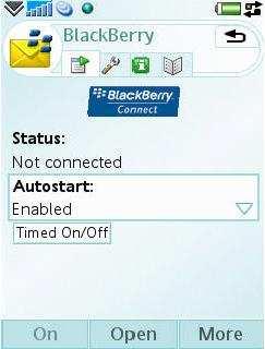 Spustite aplikáciu BlackBerry Connect Client a v menu mobilného telefónu ( Tools