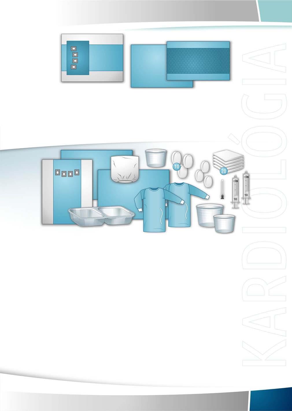 Jednorazové operačné krytie OK SET ANGIOGRAFICKÝ katč 42005 setov 0 špec Rúška zónová angiografická 4 otvory 6x8 cm 270x360 cm Rúška dvojvrstvová 00x50 cm Rúška na inštrumentačný stôl 00x50 cm SET