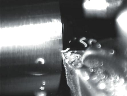 Figure 8 Turning of Brass a) increased cutting condition, b) decreased cutting condition 3.