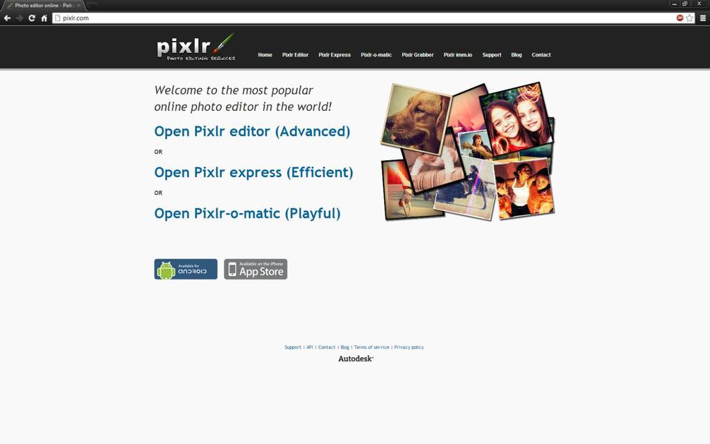 Popis aplikace Pixlr je freewarová webová aplikace, která slouží k úpravě rastrových obrázků a fotografií. Aplikace je vyvíjena společností Autodesk a nachází se na adrese www.pixlr.com.