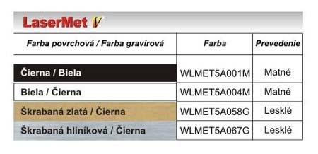 medený / zelený lesklý tahitský bronz / čierny tahitský bronz / bordový čierny / biely matný biely / čierny matný škr.zlatý / čierny lesklý škr.