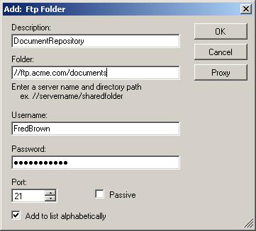Konfigurace cílových umístění FTP Cílová umístění FTP vyžadují odlišnou konfiguraci než ostatní cílová umístění.