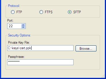 - V případě potřeby můžete vybrat možnost Pasivní (pokud to server FTP vyžaduje). Možnost Pasivní se nejčastěji používá v případě, kdy je server FTP mimo bránu firewall.