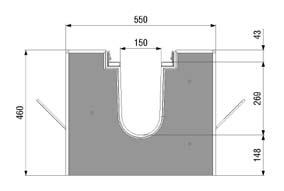 FASERFIX BIG BL 150 FASERFIX BIG BL 150 - Žľaby Typ 020 Prietokový profil cm 2 Typ 020 4000 550 460 383 2010,0 2744 FASERFIX BIG BL 150 - Kryty, trieda E 600 GUGI-liatinový pororošt oká 20/30, čierny