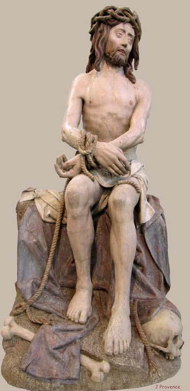 Odpočívající Kristus, kolem 1500, dřevo, polychromie,