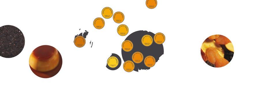 Whisky z těchto ostrovů jsou velmi rozdílné, od slané a jódové, silné rašelinné chuti až po sílu, komplexnost a vyváženost.