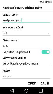 23 z 36 volny.cz obrazovce otevřete složku LG. Stisknete ikonu E-mail. Vyberete možnost Volny.cz. Vyplníte vaši e-mailovou adresu, heslo a ťuknete na MANUÁLNÍ NASTAVENÍ.