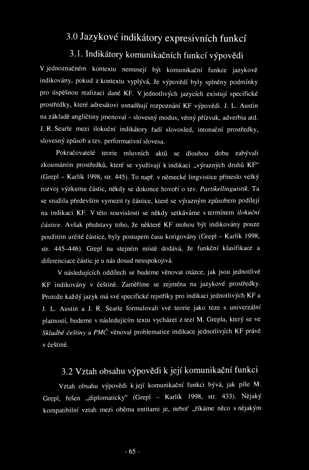 3.0 Jazykové indikátory expresivních funkcí 3.1.